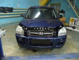 Дефлектор капота (мухобойка) HYUNDAI TUCSON с 2004-2009 г.в (Хюндай Туксон) Вип Тюнинг