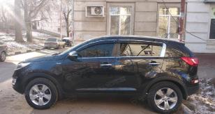 Дефлекторы окон (ветровики) Kia Sportage III 2010 ХРОМ.МОЛДИНГ (Киа Спортаж) Кобра Тюнинг