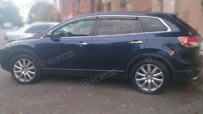 Дефлекторы окон (ветровики) Mazda CX9 2007-2016 (Мазда СХ9) Кобра Тюнинг